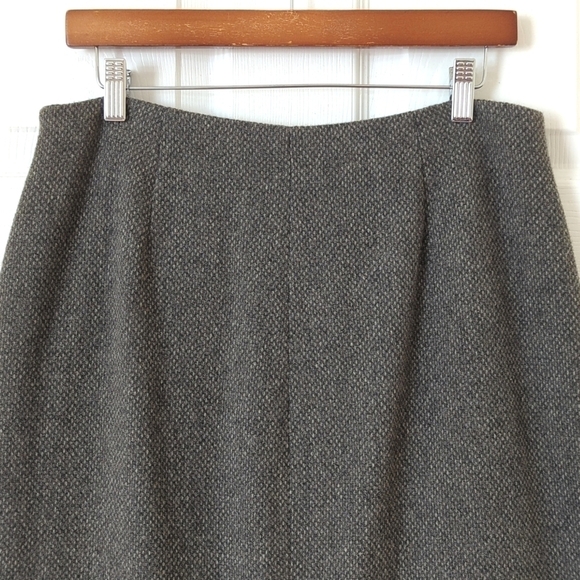 Lauren Ralph Lauren Wool Blend Knit Mid Waist Straight Knee Length Skirt Gray 8 - Picture 11 of 12